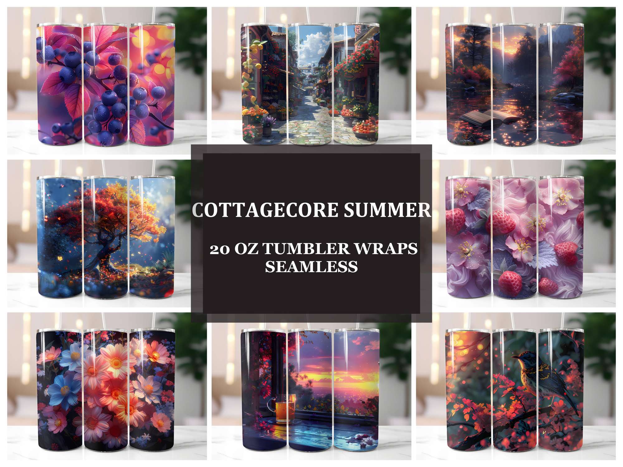 Cottagecore Summer 1 Tumbler Wrap - CraftNest - Digital Crafting and Art