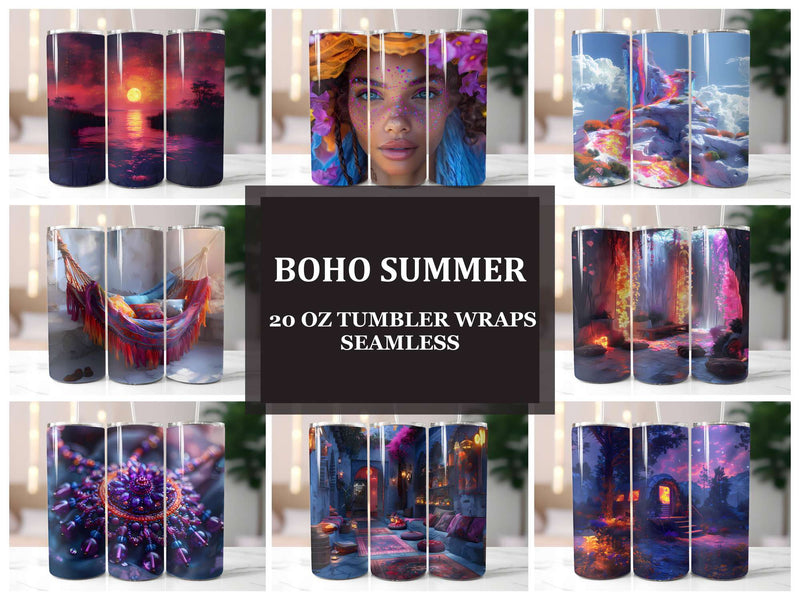 Boho Summer 4 Tumbler Wrap - CraftNest - Digital Crafting and Art