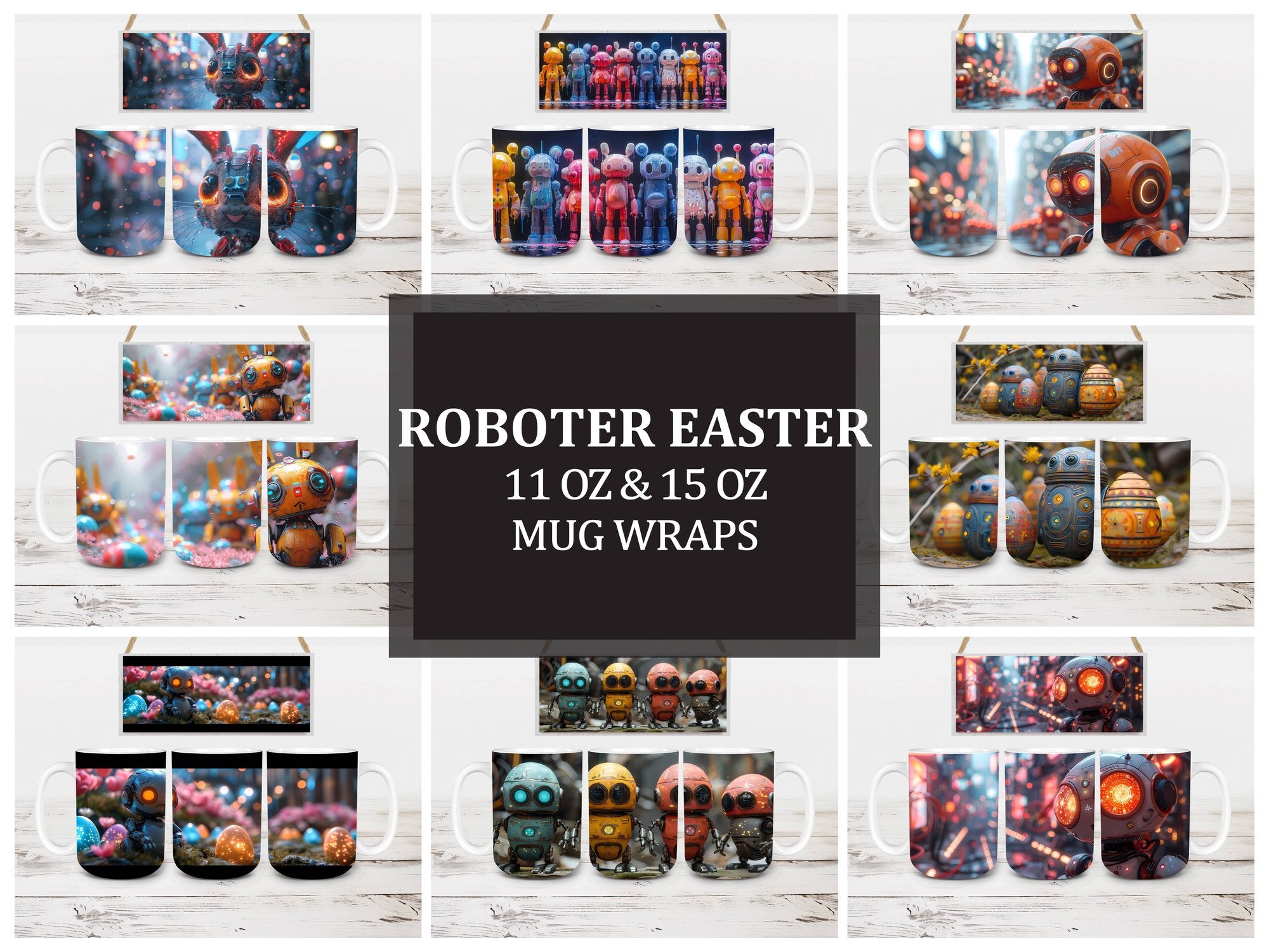 Roboter Easter 2 Mug Wrap - CraftNest