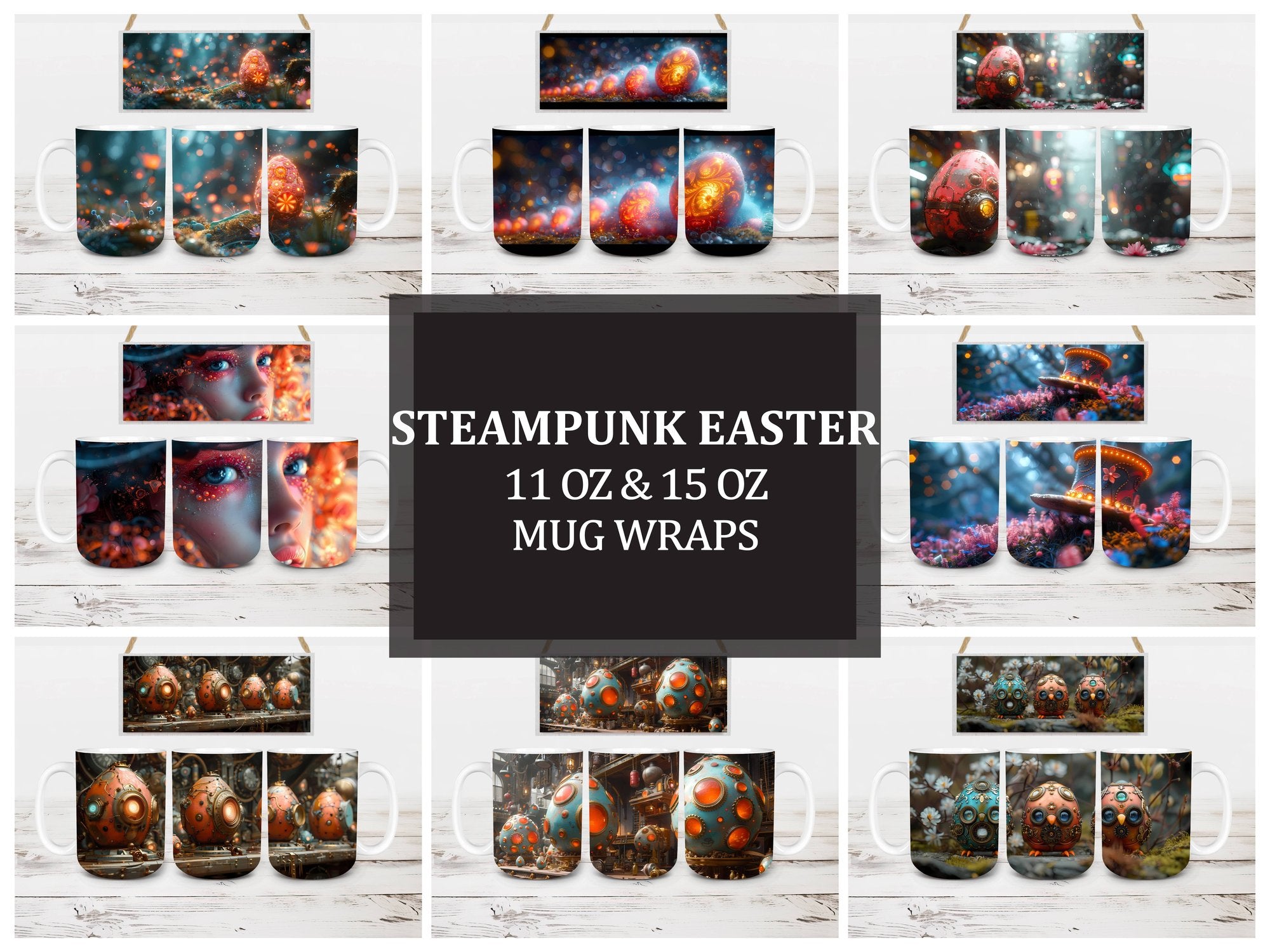 Steampunk Easter 1 Mug Wrap - CraftNest