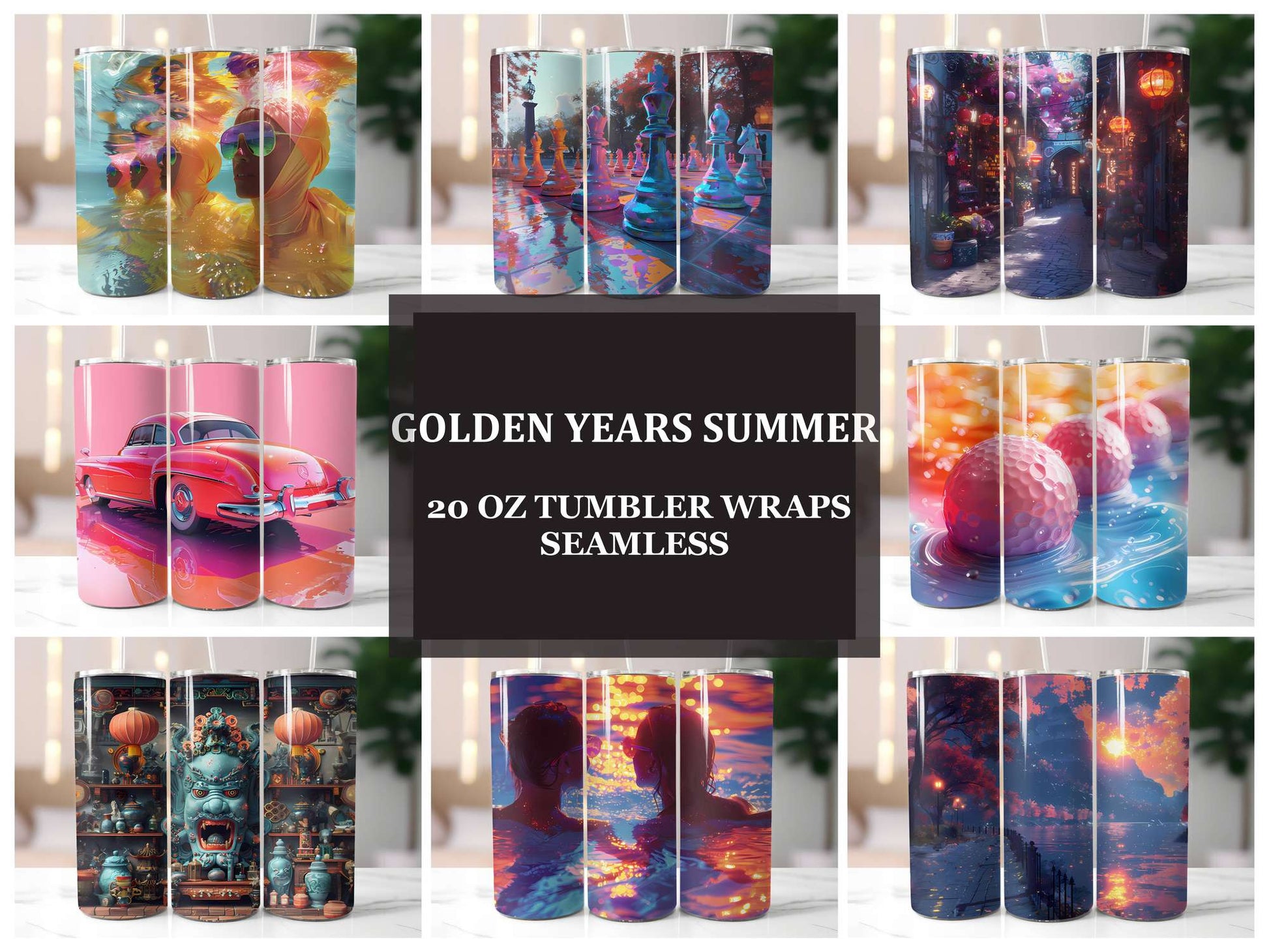 Golden Years Summer 3 Tumbler Wrap - CraftNest - Digital Crafting and Art