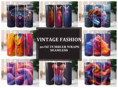 Vintage Fashion 4 Tumbler Wrap - CraftNest - Digital Crafting and Art