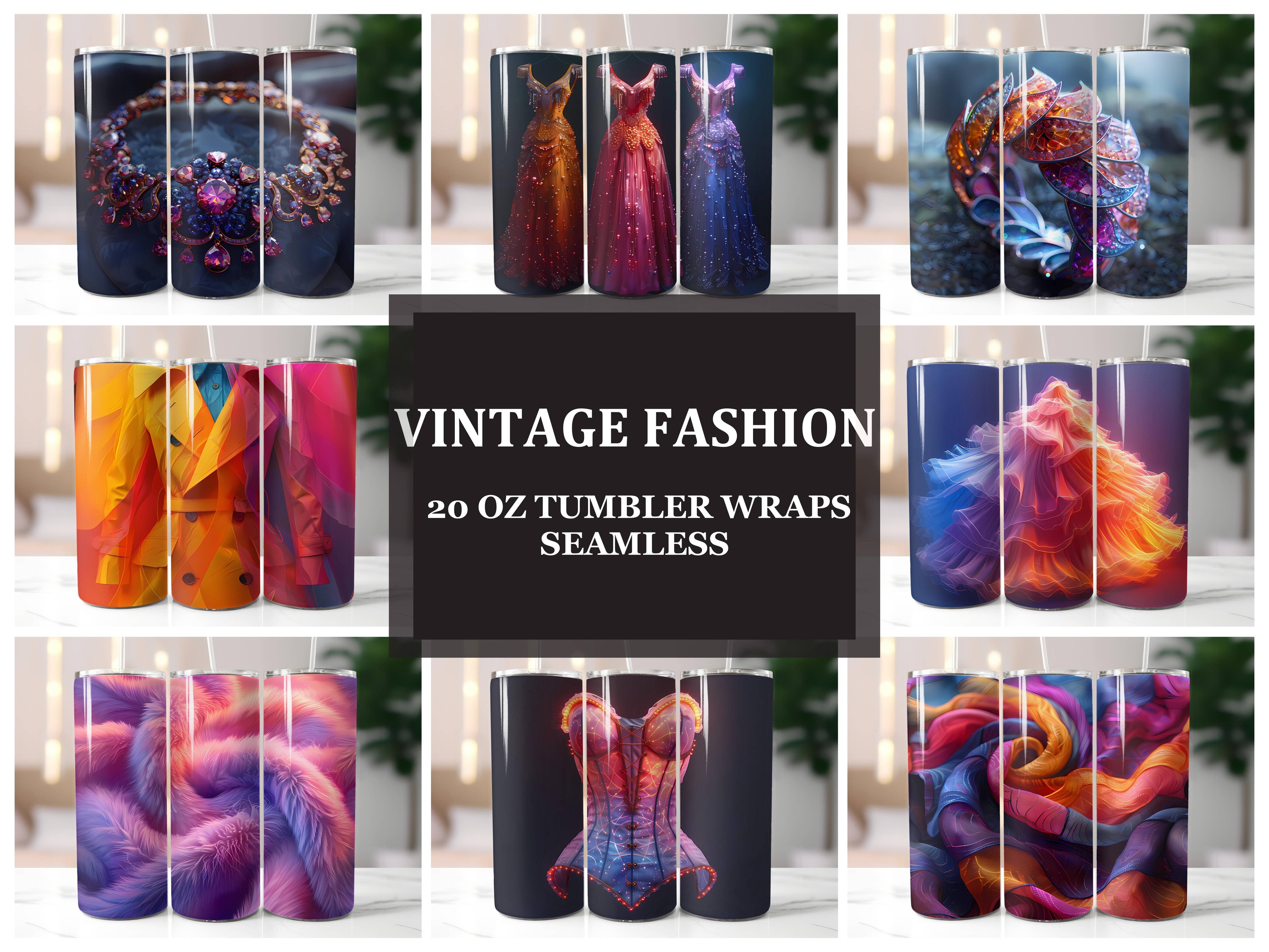 Vintage Fashion 4 Tumbler Wrap - CraftNest - Digital Crafting and Art