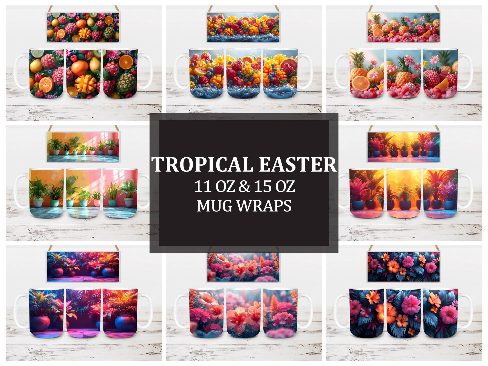 Tropical Easter 6 Mug Wrap - CraftNest