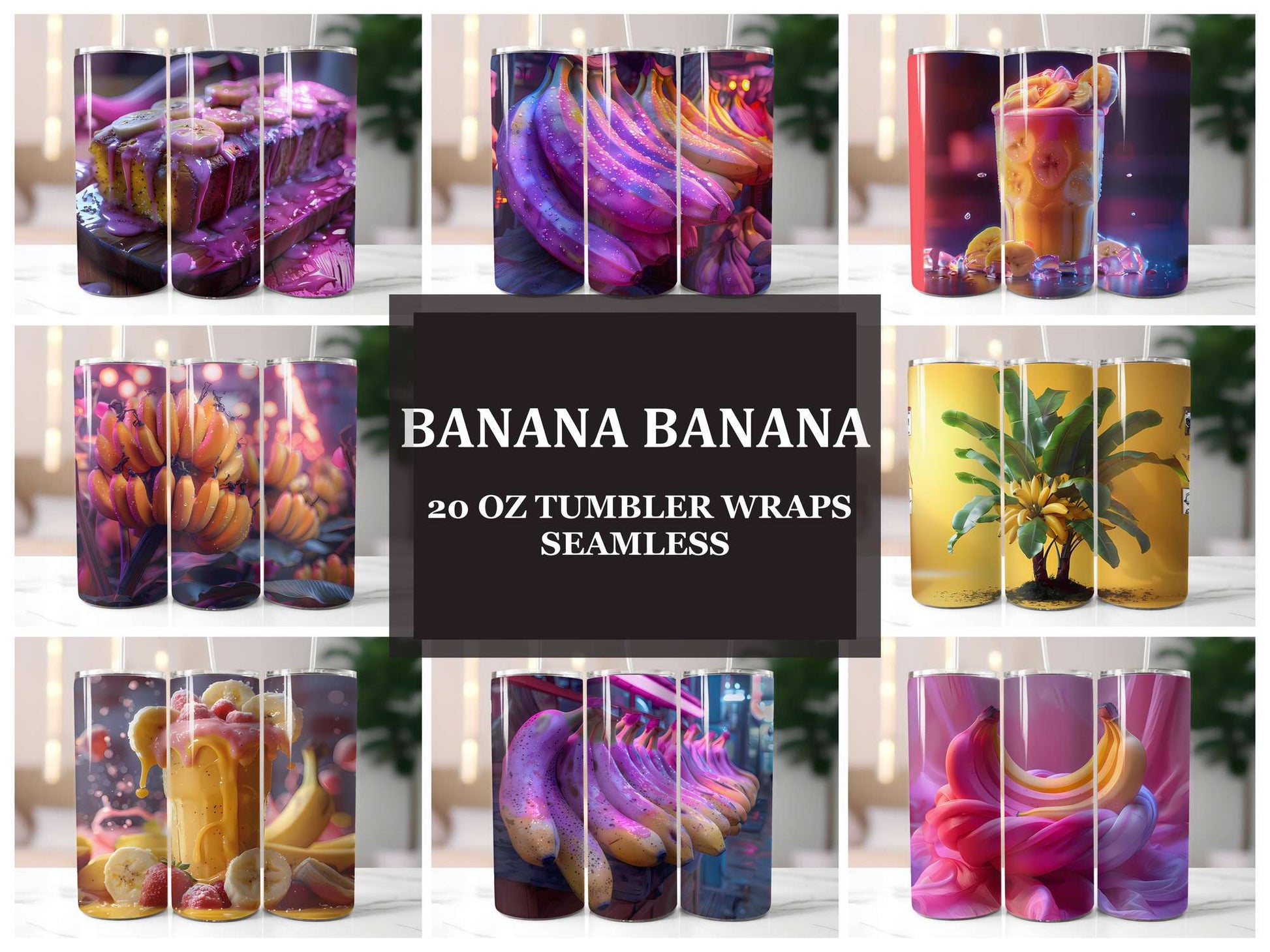 Banana 2 Tumbler Wrap - CraftNest - Digital Crafting and Art