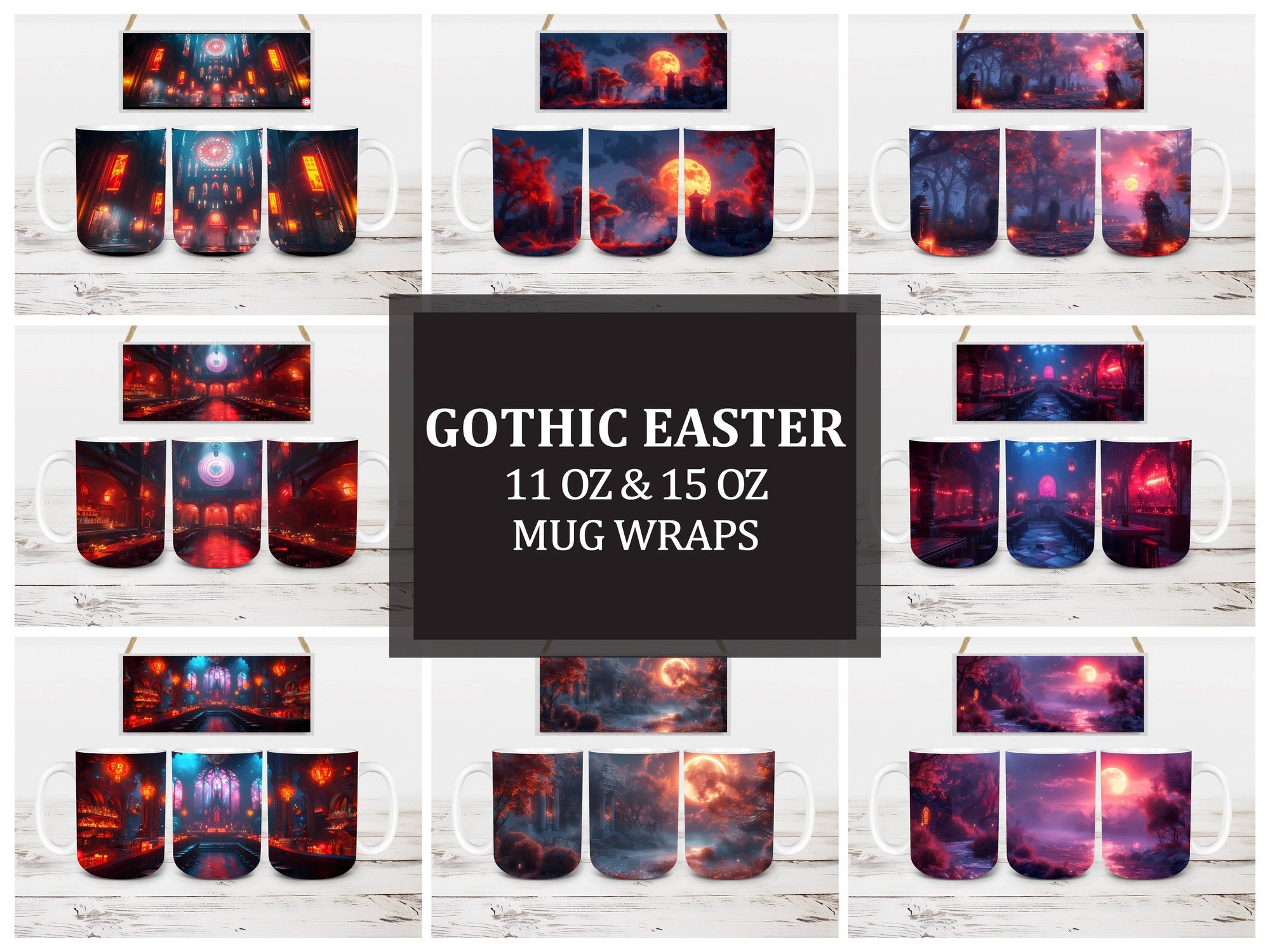 Gothic Easter 6 Mug Wrap - CraftNest