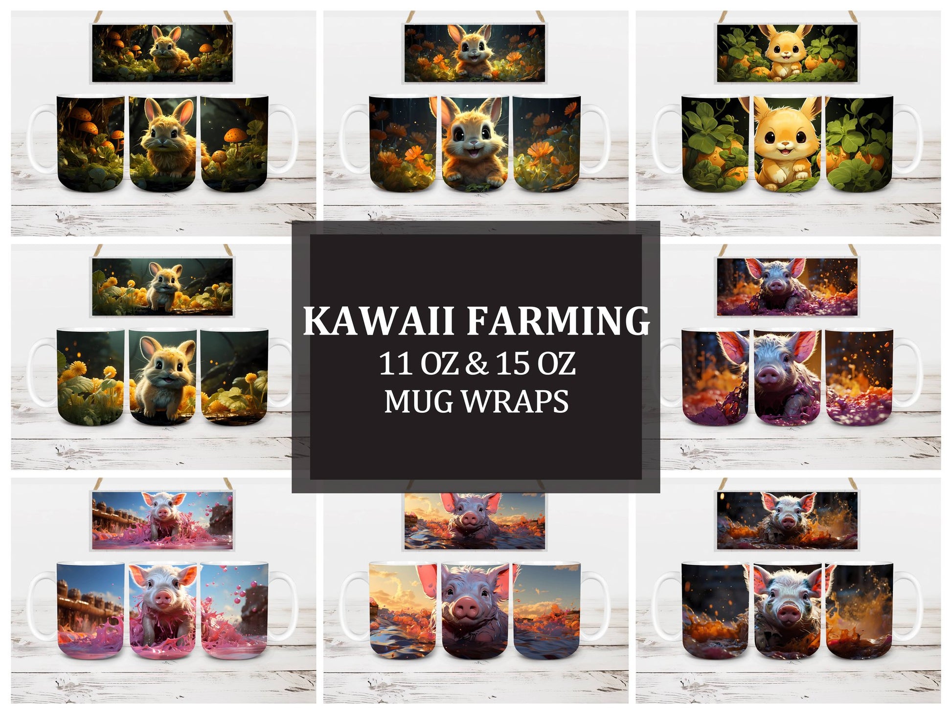 Kawaii Farming 7 Mug Wrap - CraftNest