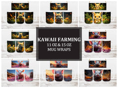 Kawaii Farming 7 Mug Wrap - CraftNest