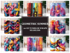 Geometric Summer 2 Tumbler Wrap - CraftNest - Digital Crafting and Art