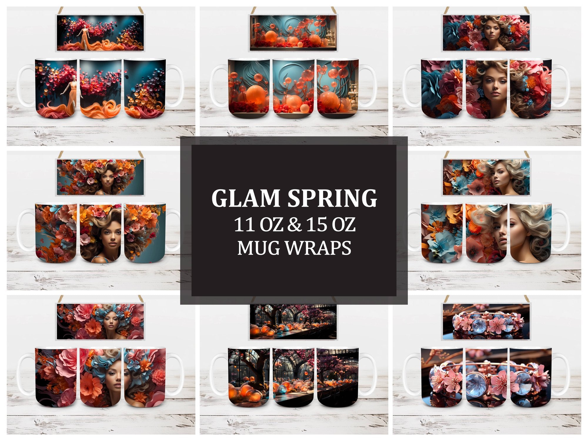 Glam Spring 3 Mug Wrap - CraftNest