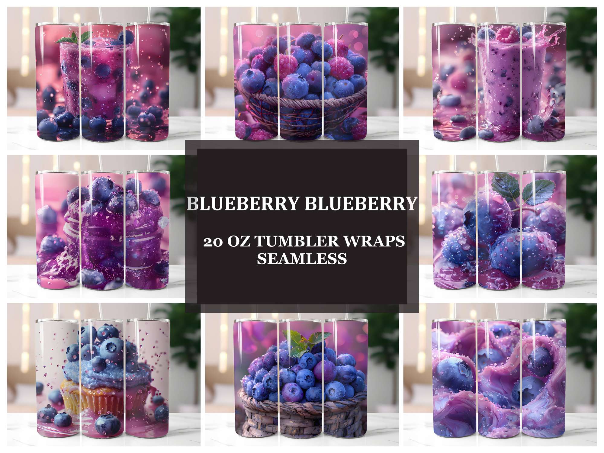 Blueberry 1 Tumbler Wrap - CraftNest - Digital Crafting and Art