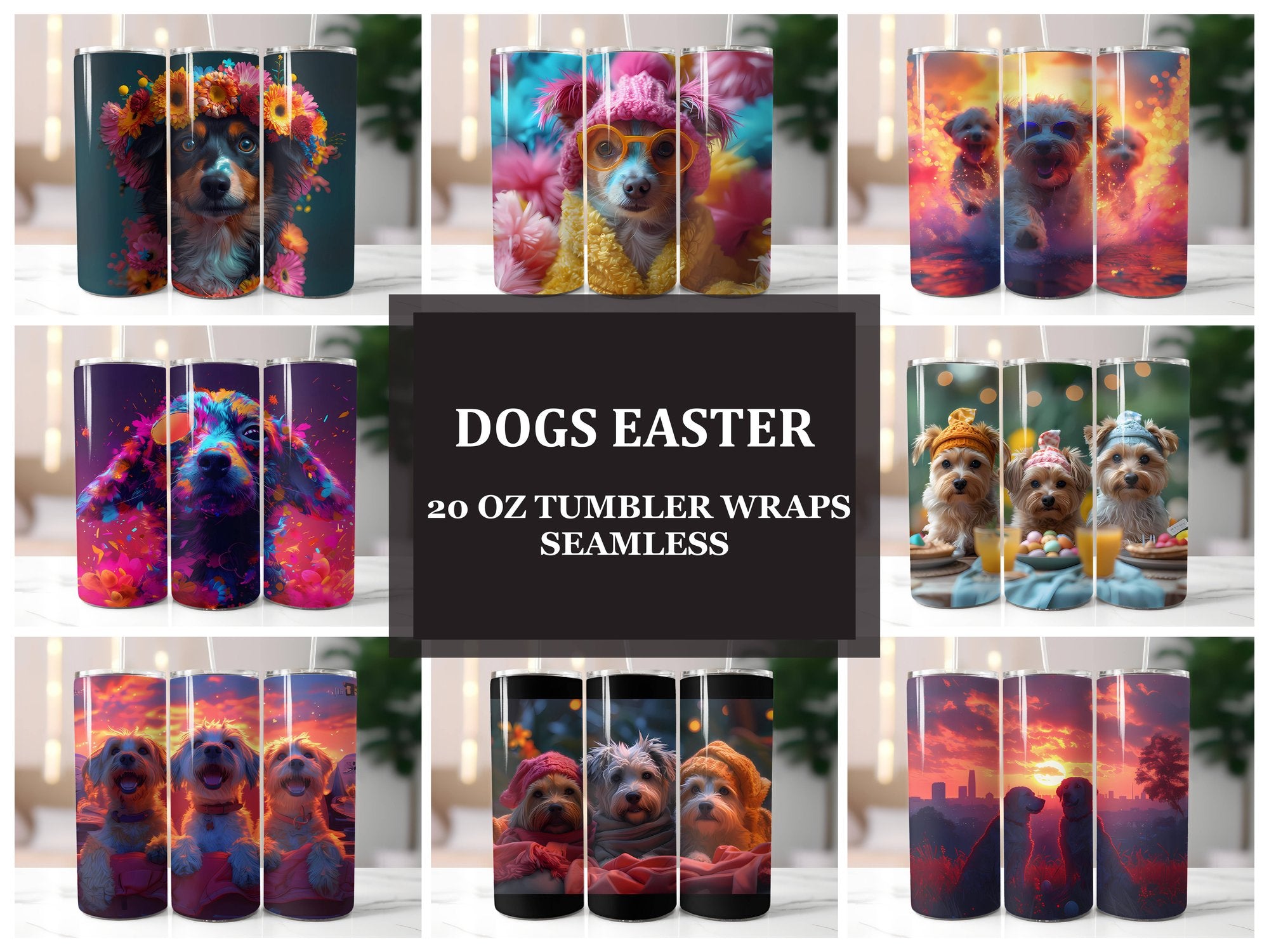Dogs Easter 1 Tumbler Wrap - CraftNest