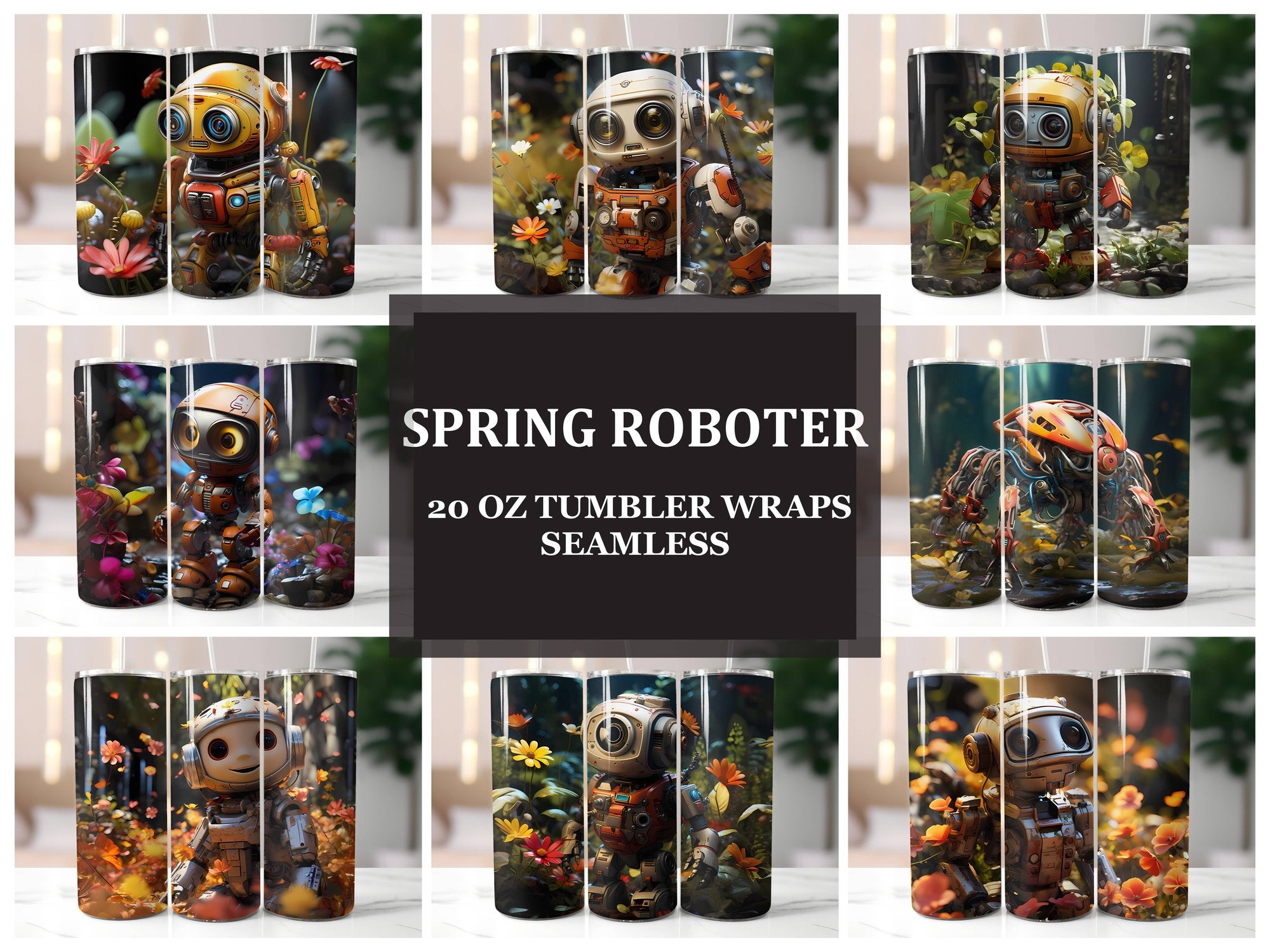 Spring Roboter 5 Tumbler Wrap - CraftNest