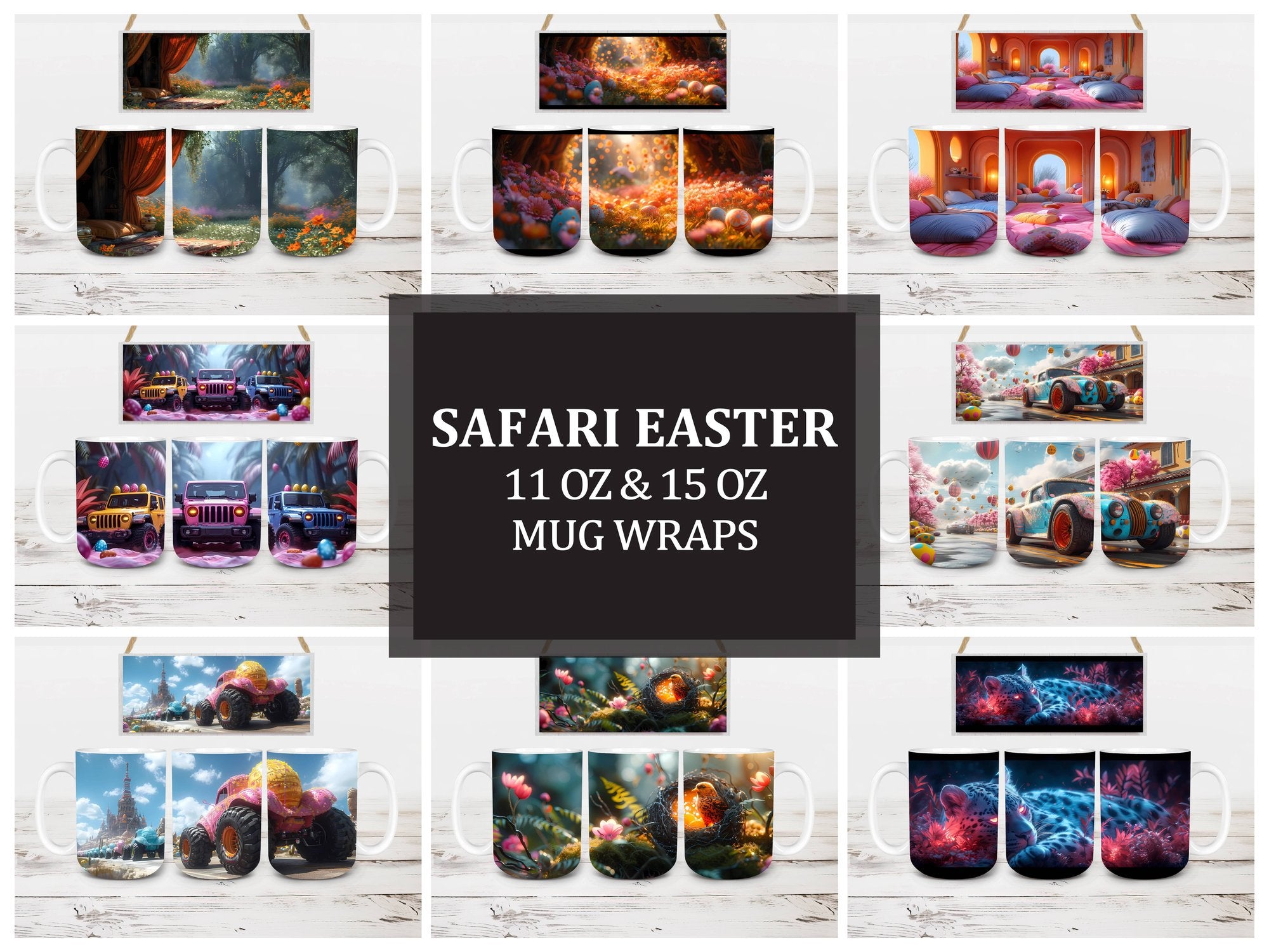 Safari Easter 6 Mug Wrap - CraftNest