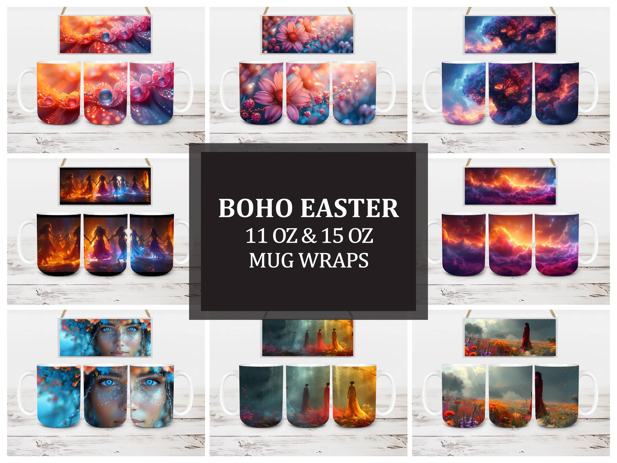 Boho Easter 10 Mug Wrap - CraftNest