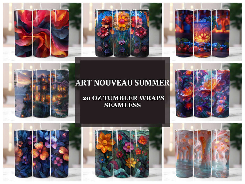 Art Nouveau Summer 4 Tumbler Wrap - CraftNest - Digital Crafting and Art