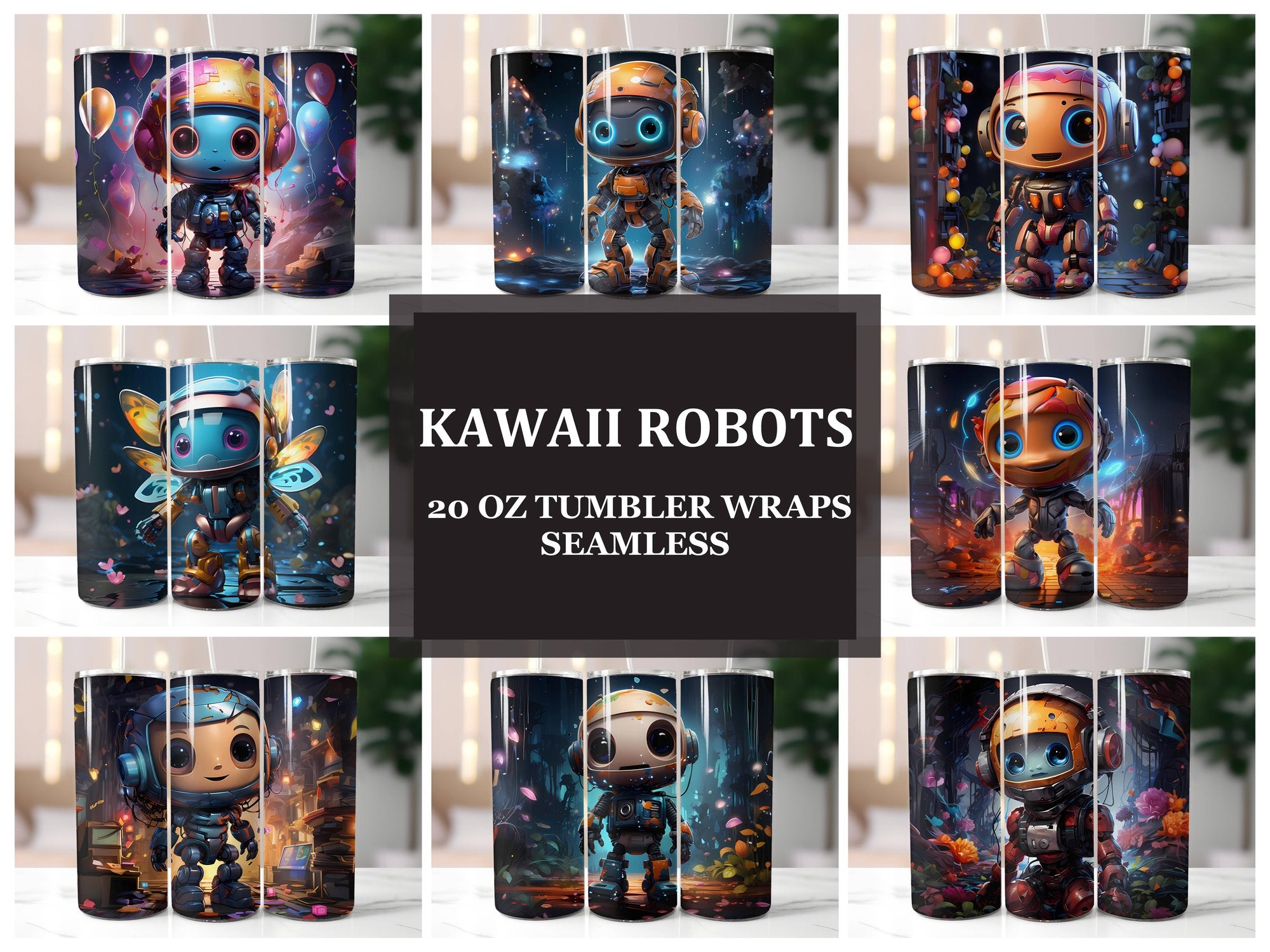 Kawaii Robots 1 Tumbler Wrap - CraftNest
