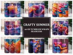 Crafty Summer 3 Tumbler Wrap - CraftNest - Digital Crafting and Art