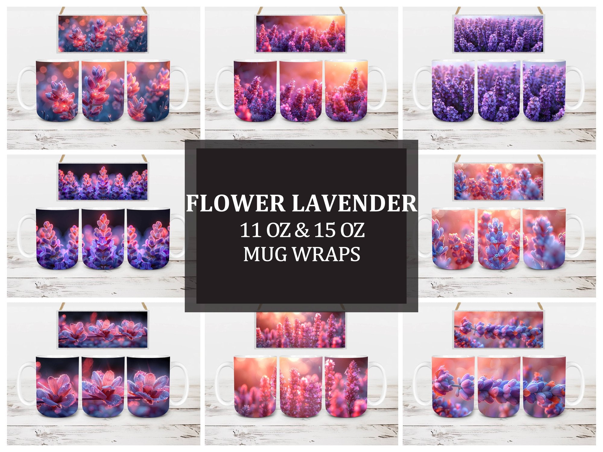 Flower Lavender 7 Mug Wrap - CraftNest