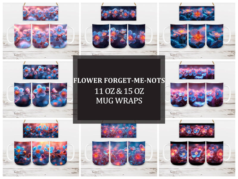 Flower Forget-Me-Nots 1 Mug Wrap - CraftNest