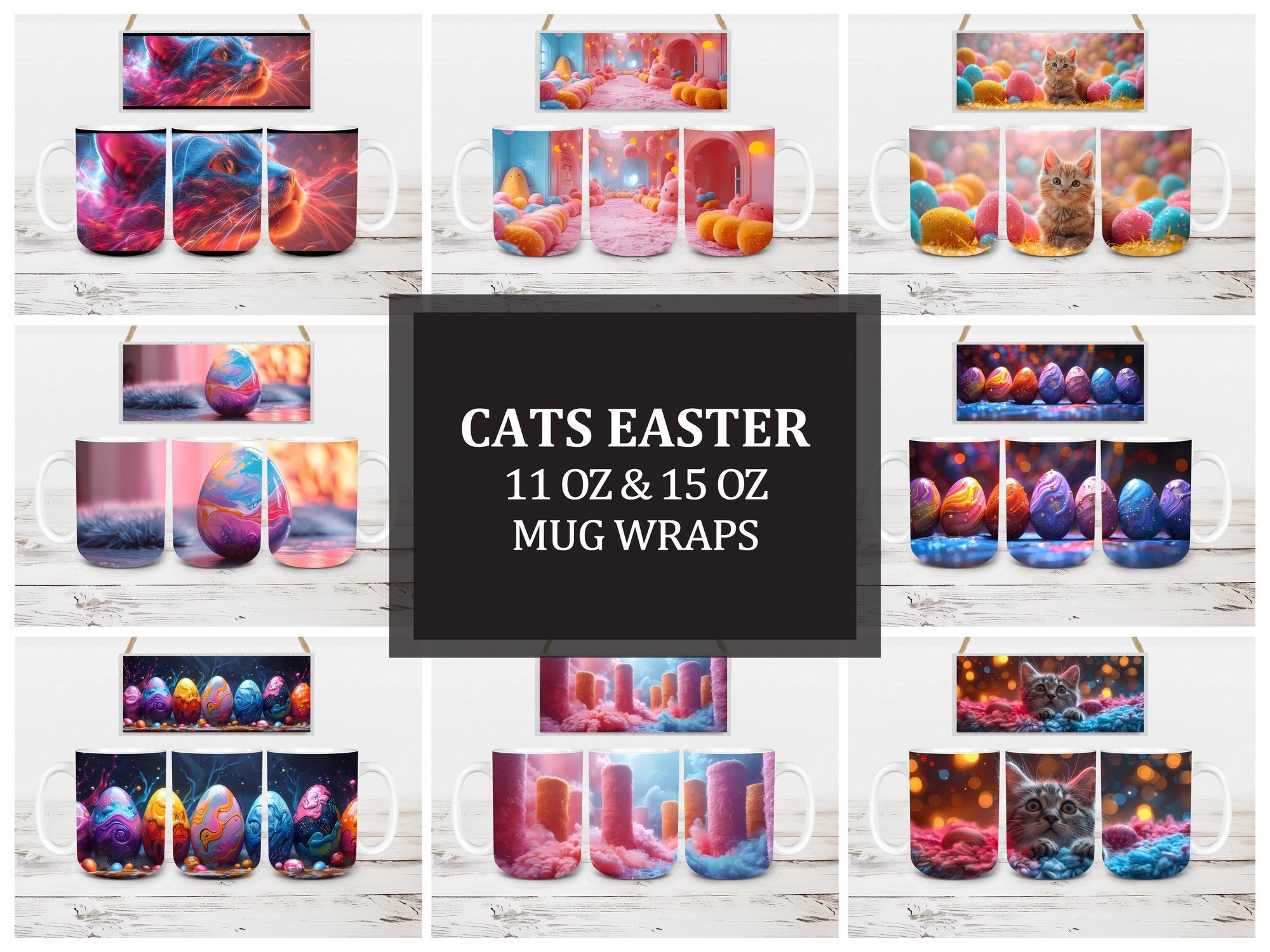 Cats Easter 3 Mug Wrap - CraftNest