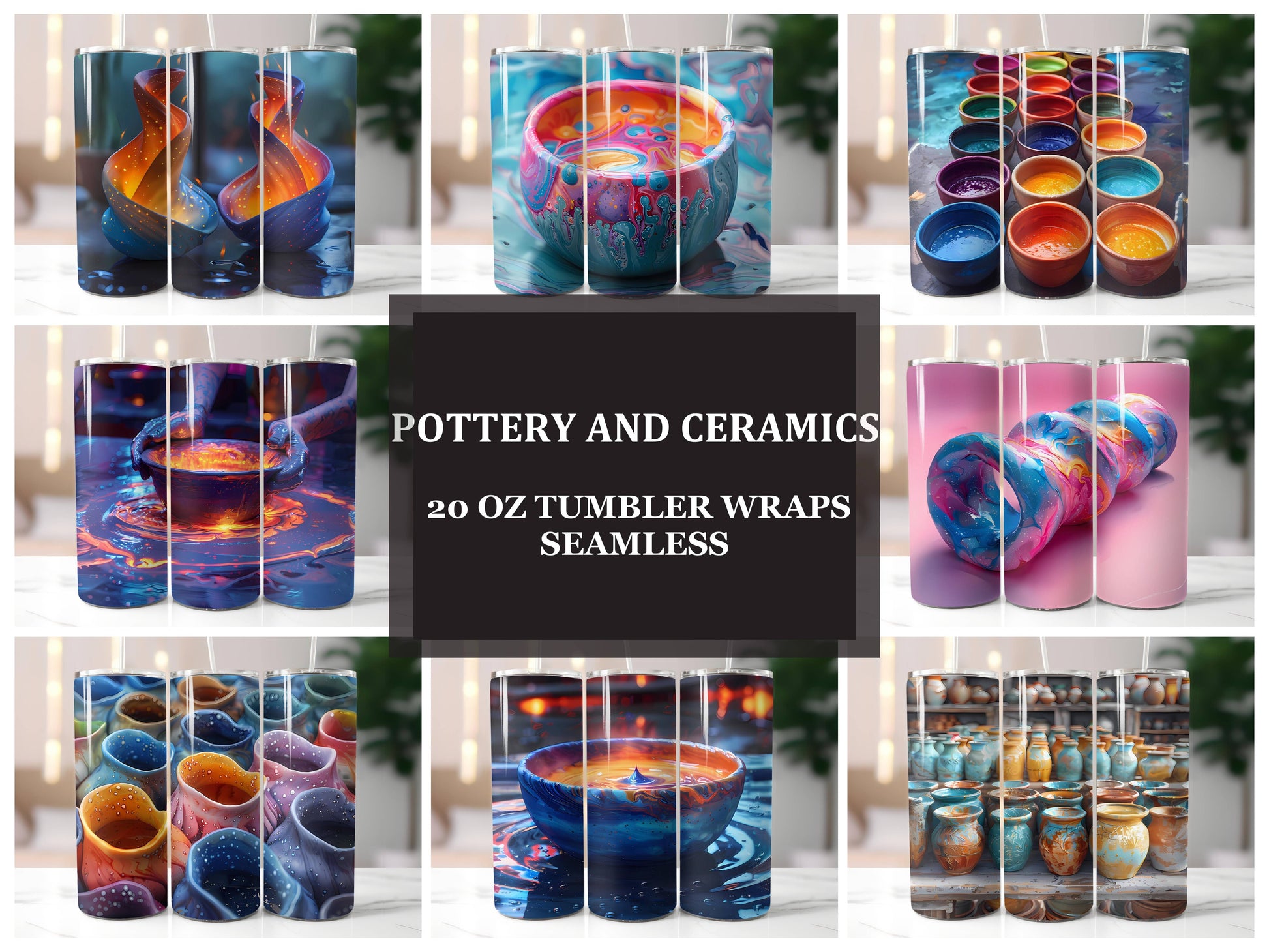 Pottery and Ceramics 2 Tumbler Wrap - CraftNest - Digital Crafting and Art