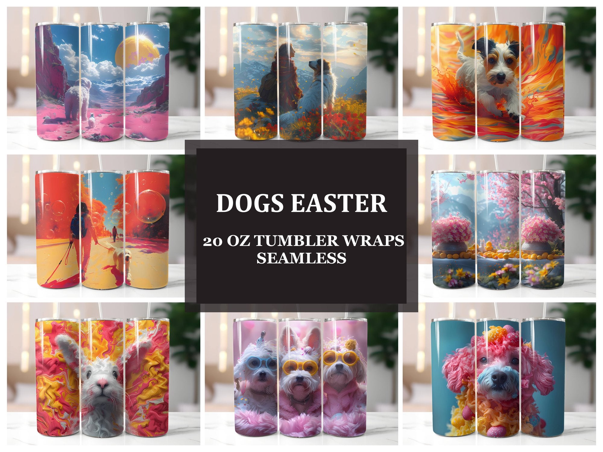Dogs Easter 2 Tumbler Wrap - CraftNest
