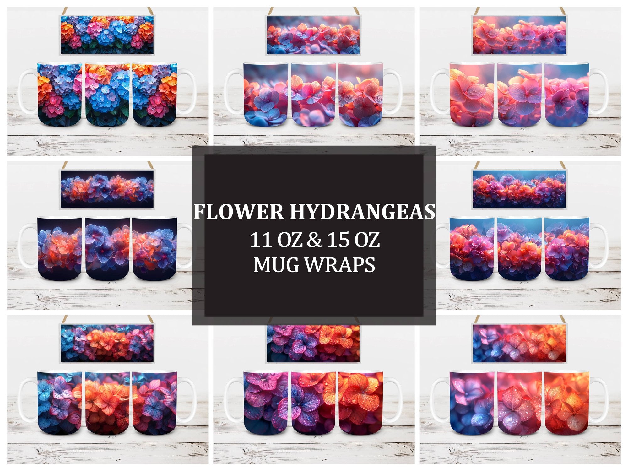 Flower Hydrangeas 4 Mug Wrap - CraftNest