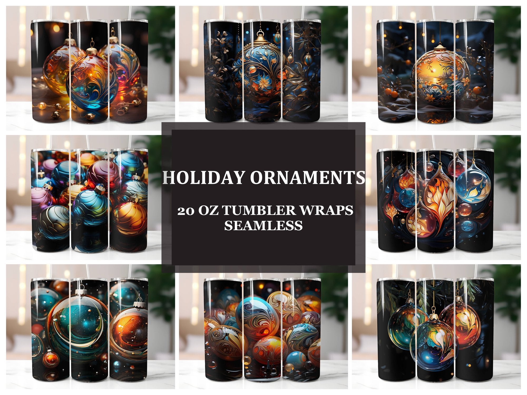 Holiday Ornaments Tumbler Wrap - CraftNest