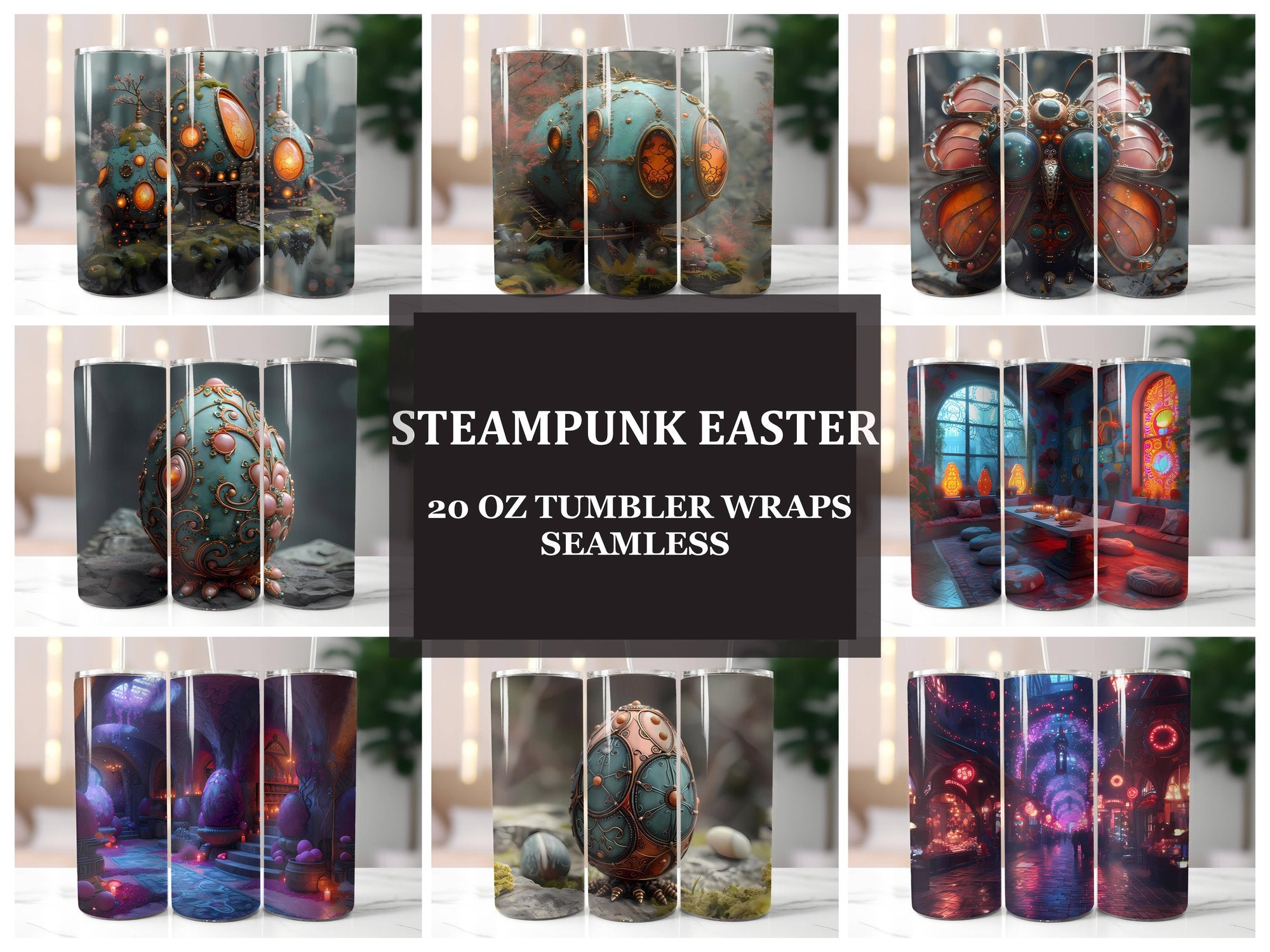 Steampunk Easter 2 Tumbler Wrap - CraftNest