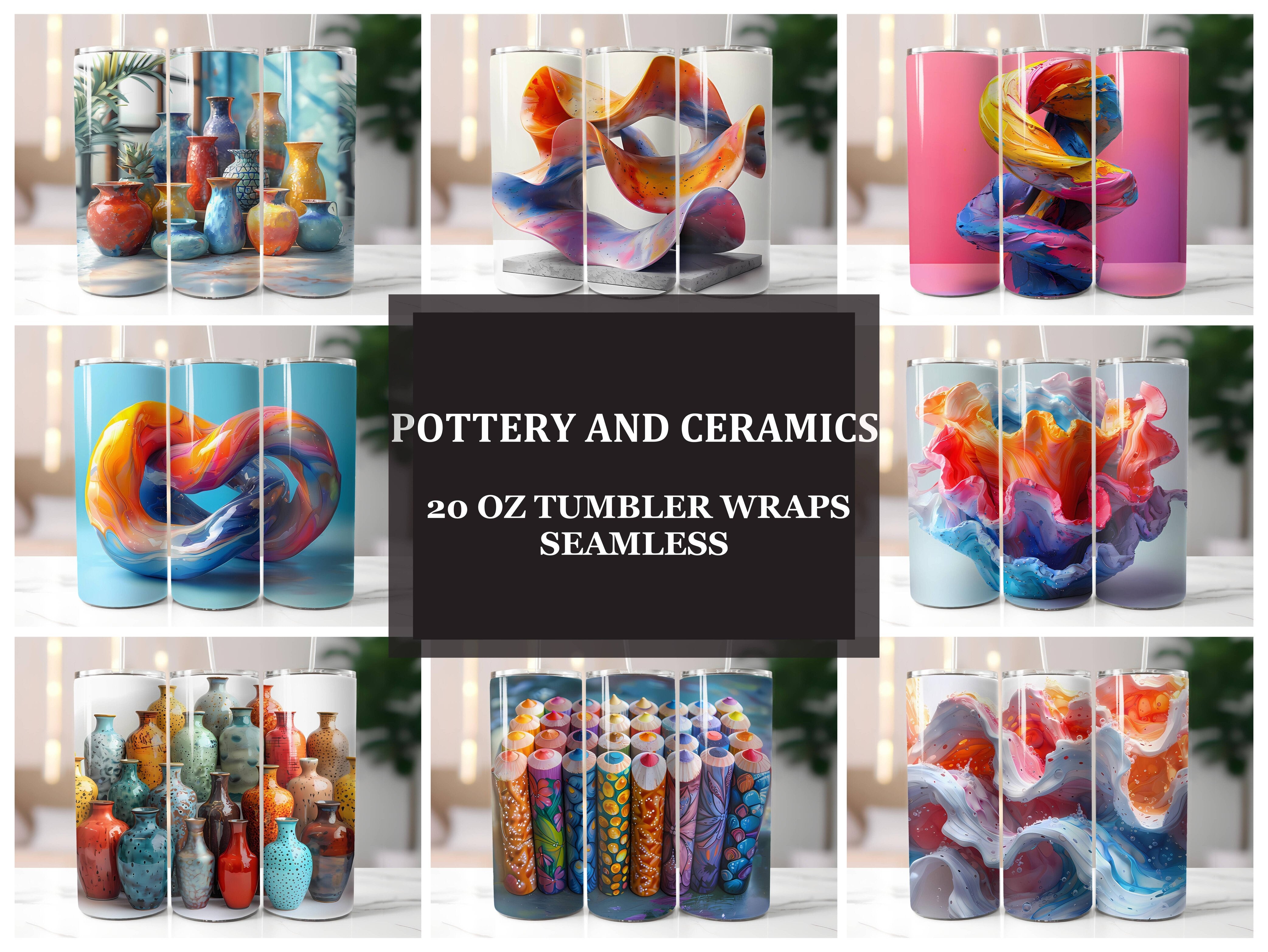 Pottery and Ceramics 3 Tumbler Wrap - CraftNest - Digital Crafting and Art