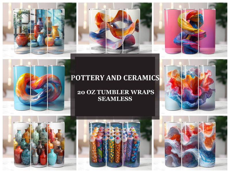 Pottery and Ceramics 3 Tumbler Wrap - CraftNest - Digital Crafting and Art