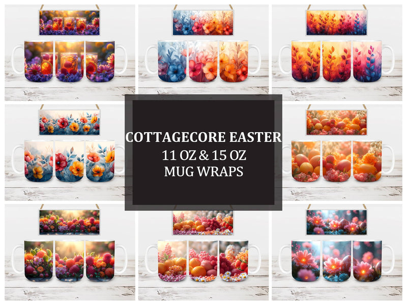 Cottagecore Easter 5 Mug Wrap - CraftNest