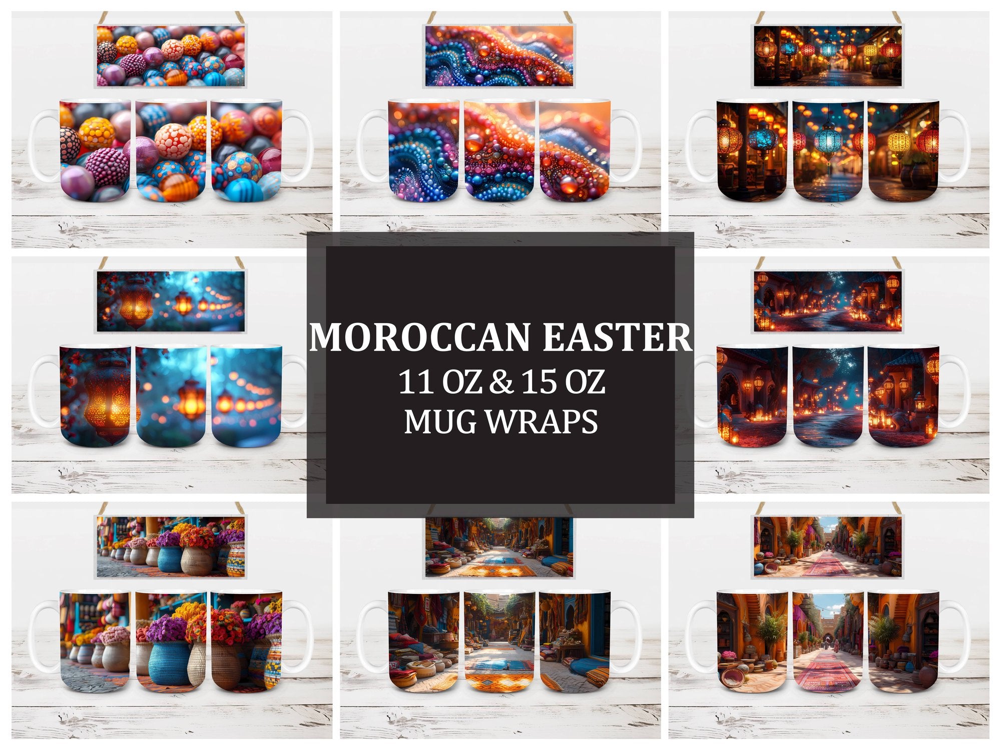 Moroccan Easter 4 Mug Wrap - CraftNest