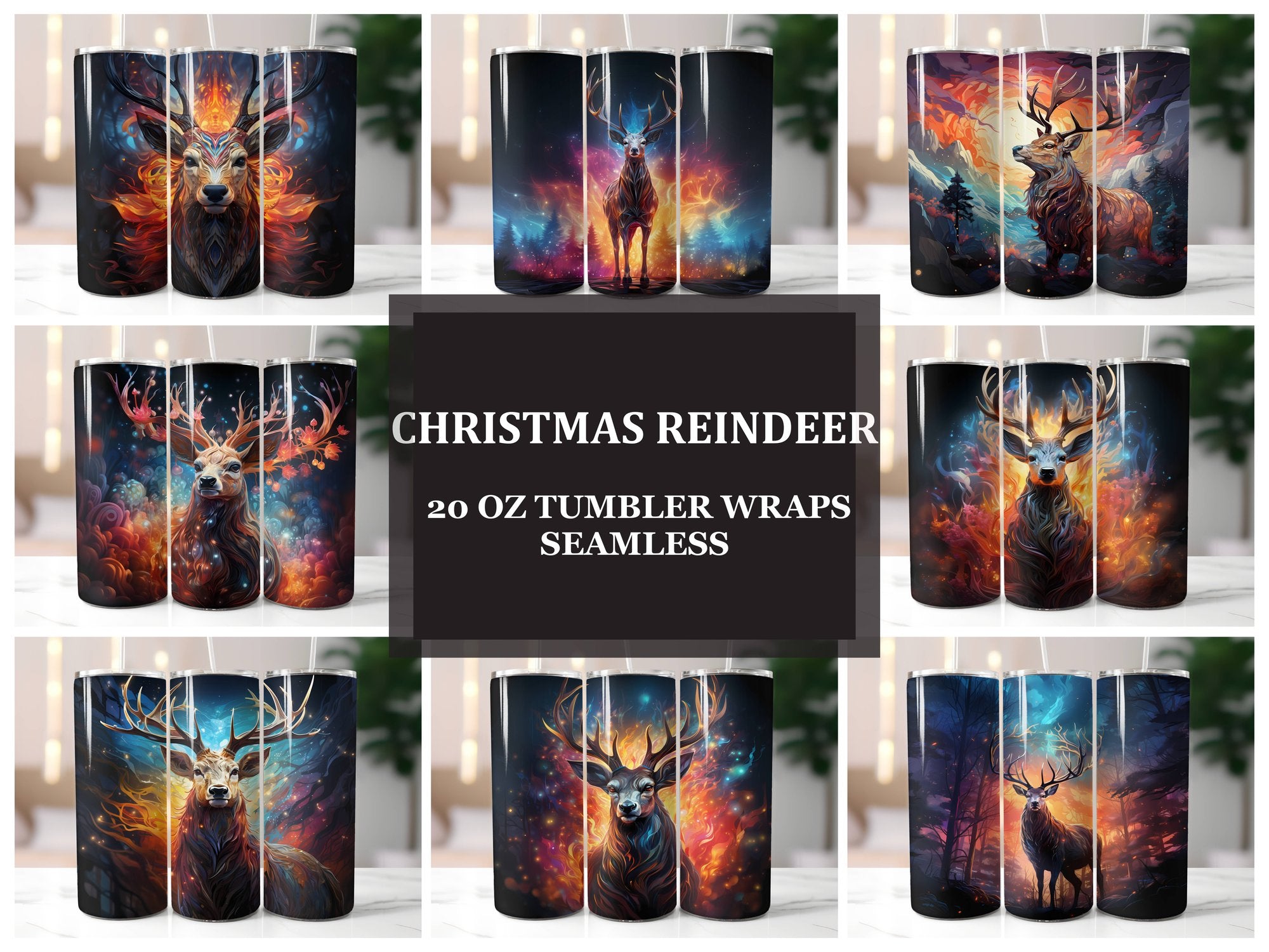 Christmas Reindeer Tumbler Wrap - CraftNest