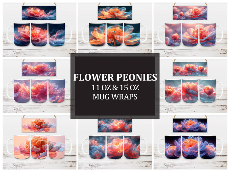 Flower Peonies 3 Mug Wrap - CraftNest