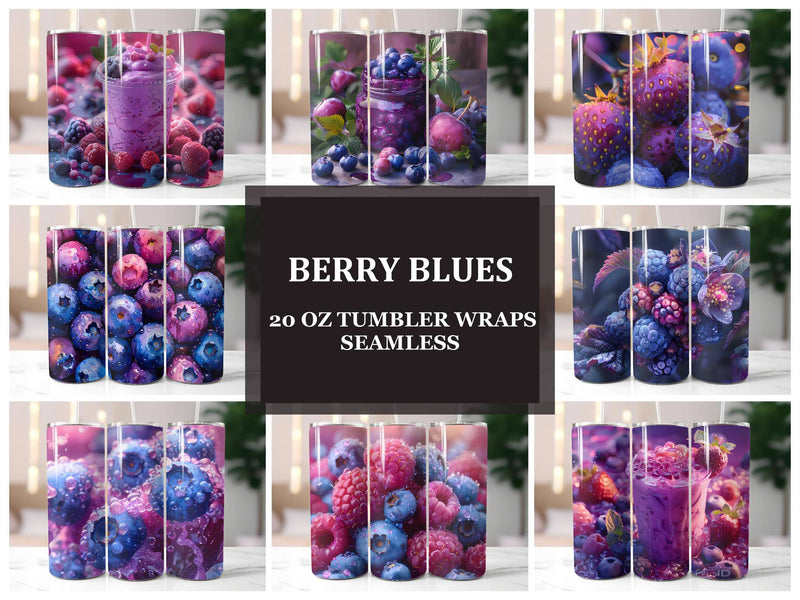 Berry Blues 1 Tumbler Wrap - CraftNest - Digital Crafting and Art