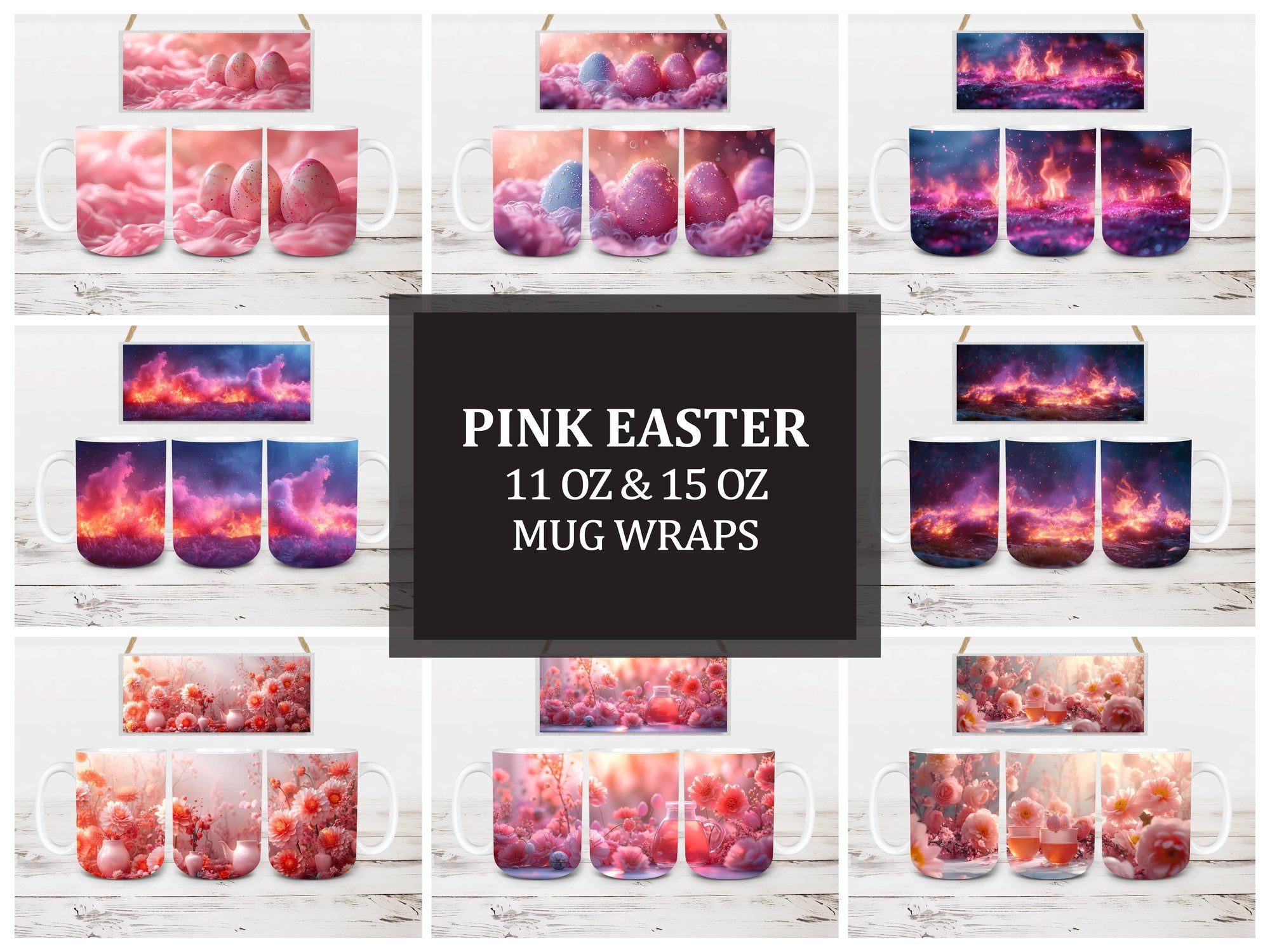 Pink Easter 4 Mug Wrap - CraftNest