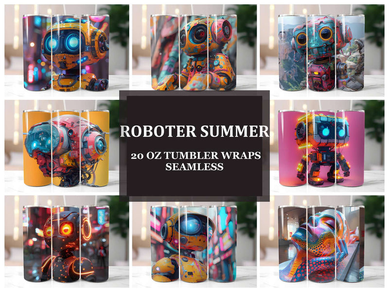 Roboter Summer 1 Tumbler Wrap - CraftNest - Digital Crafting and Art