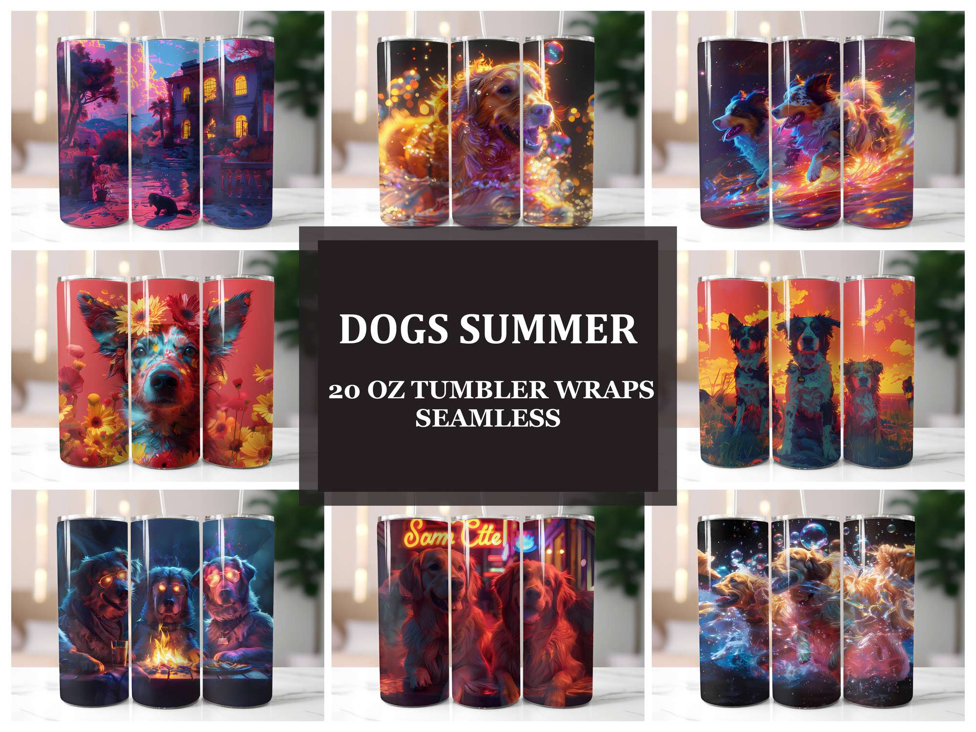 Dogs Summer 5 Tumbler Wrap - CraftNest - Digital Crafting and Art