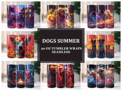 Dogs Summer 5 Tumbler Wrap - CraftNest - Digital Crafting and Art