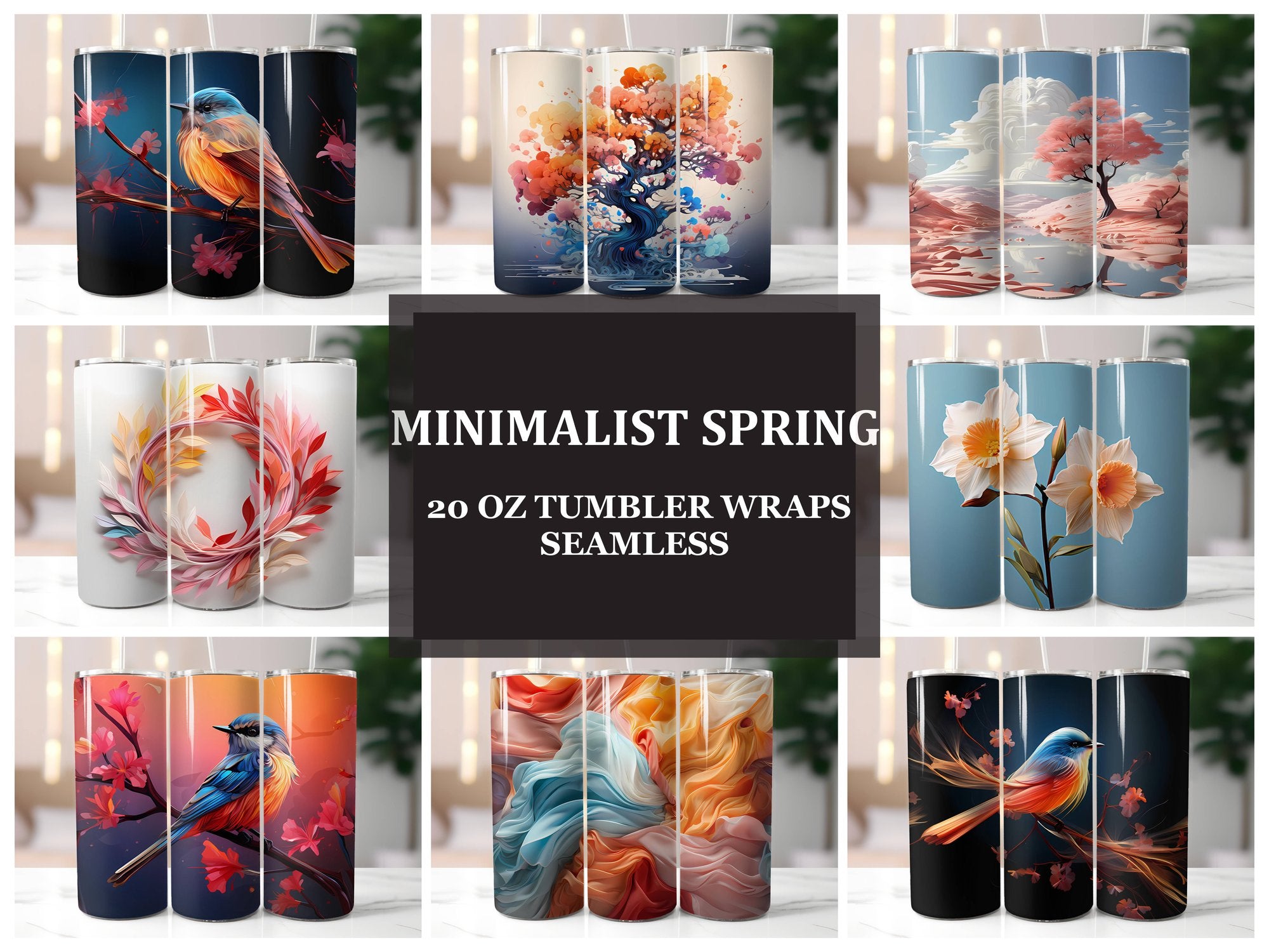 Minimalist Spring 4 Tumbler Wrap - CraftNest