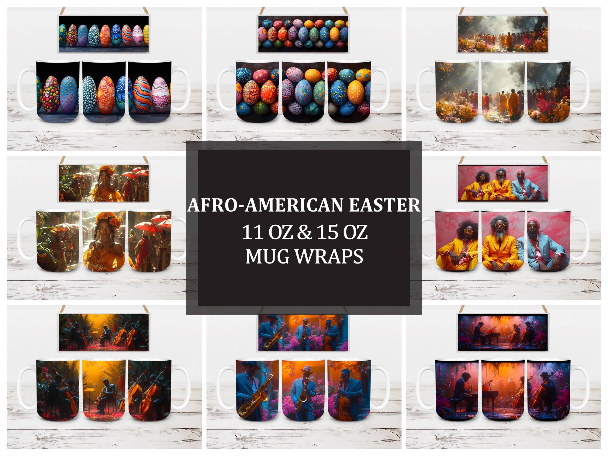 Afro-American Easter 4 Mug Wrap - CraftNest
