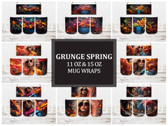 Grunge Spring 3 Mug Wrap - CraftNest