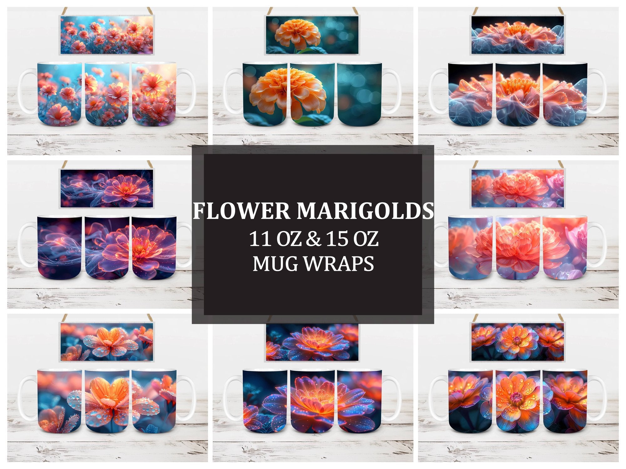 Flower Marigolds 4 Mug Wrap - CraftNest