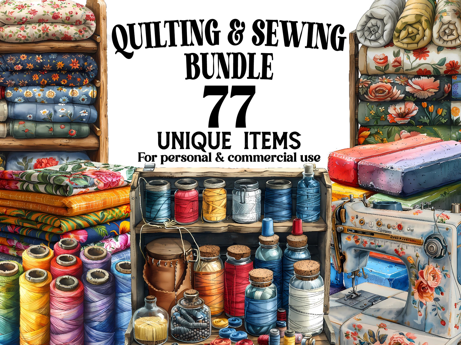 Quilting & Sewing Clipart - CraftNest - Digital Crafting and Art