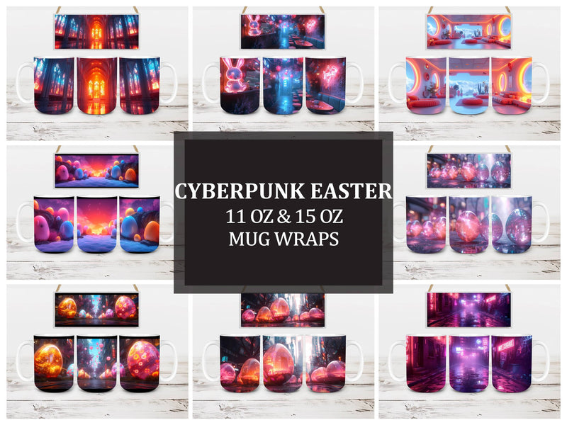 Cyberpunk Easter 4 Mug Wrap - CraftNest