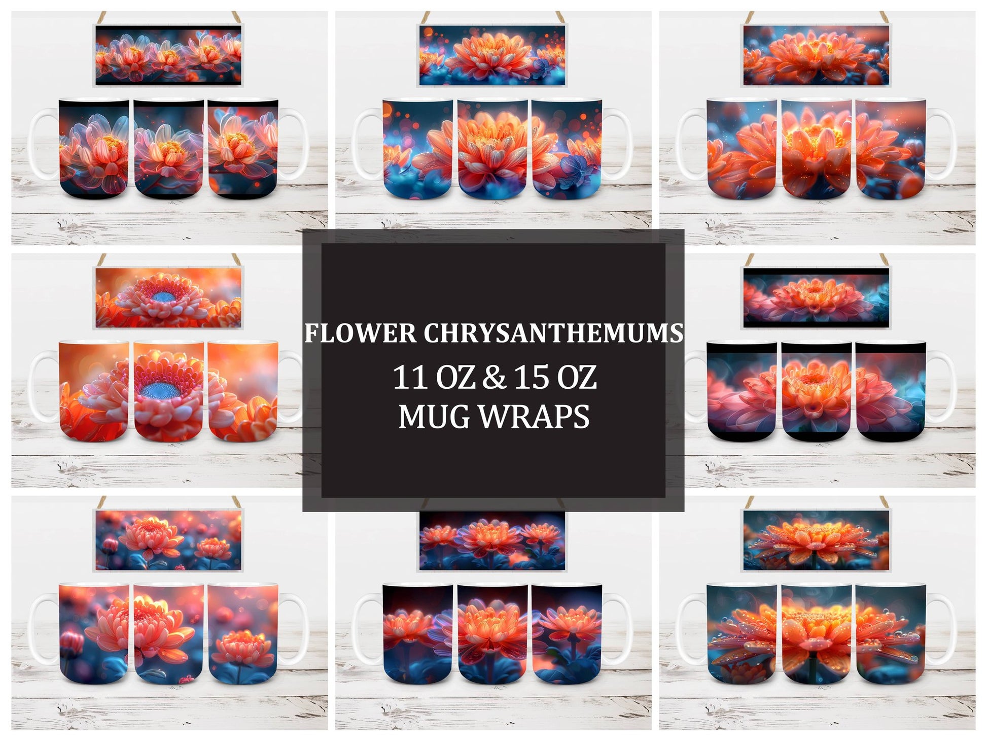 Flower Chrysanthemums 6 Mug Wrap - CraftNest