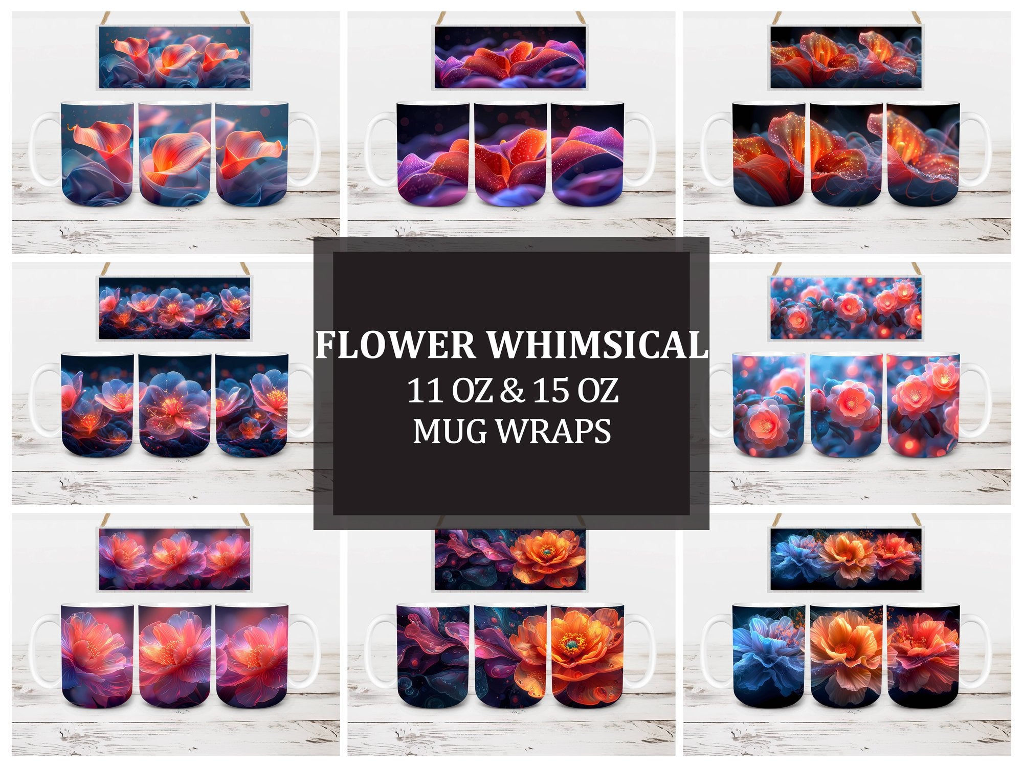 Flower Whimsical 1 Mug Wrap - CraftNest