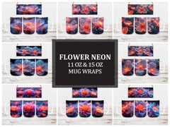 Flower Neon 2 Mug Wrap - CraftNest